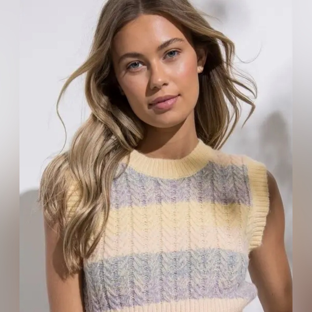 Ann Cropped Brushed Sweater Vest